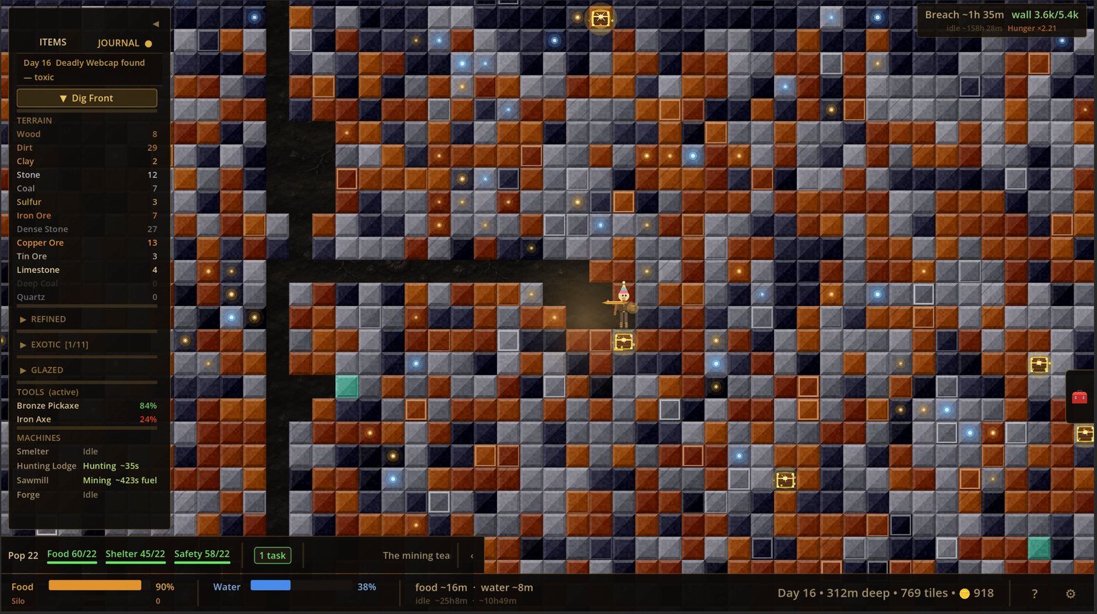 Deep underground among colourful ore layers and finds